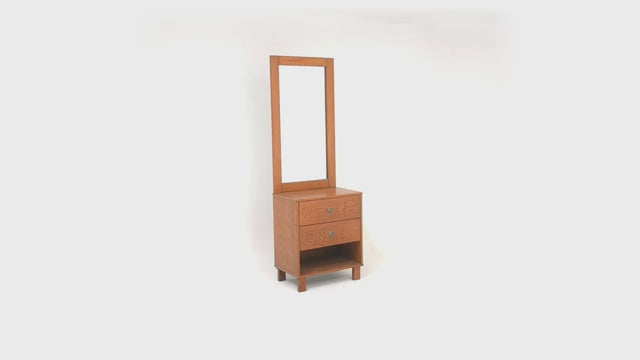 Harry Dresser – Solid Wood with Upholstered Drawer Panels