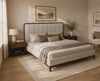 Aurra King Size Upholstered Bed | Modern Wooden King Bed with Padded Headboard