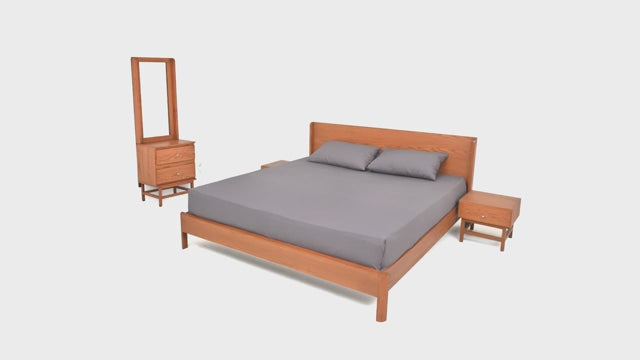 Harry N Bedroom Set – King Size Bed & Dresser with Mirror
