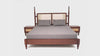Gul Bahar Bed – Buy Solid Wood King Bed with Cane & Upholstered Headboard | Habitt