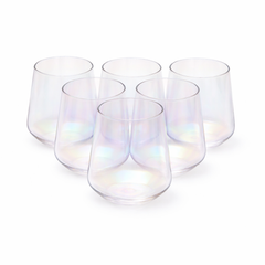 6Pcs Tumbler Set – 410ml Iridescent Stemless Drinking Glasses - Habitt