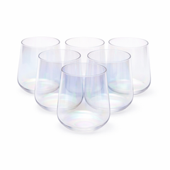 6Pcs Tumbler Set – 410ml Iridescent Stemless Drinking Glasses - Habitt