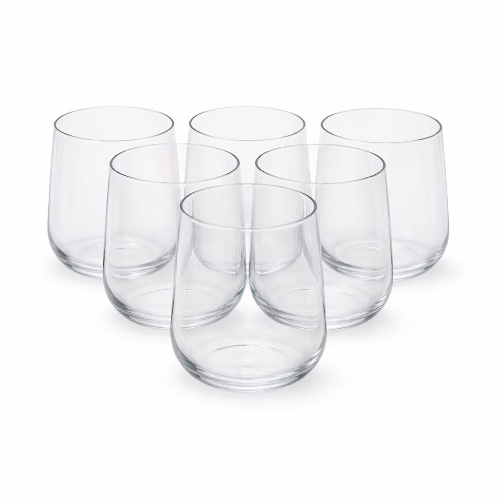 Clear Curved Tumbler Set – 6Pcs 460ml - Habitt