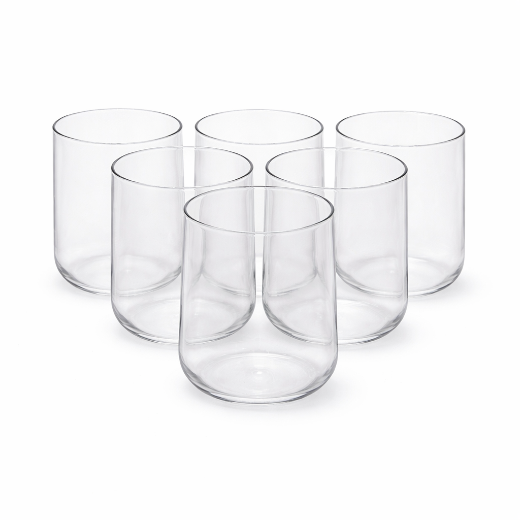 Clear Straight Tumbler Set – 6Pcs 470ml - Habitt