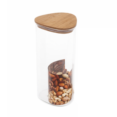Tri Jar Large – Clear Storage Jar with Wooden Lid - Habitt