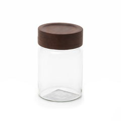 Wood Lid Jar (Small) – Premium Storage Container with Dark Wooden Lid - Habitt