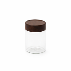 Wood Lid Jar (Small) – Compact Storage Container with Dark Wooden Lid - Habitt