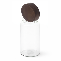Wood Lid Jar (Medium) – Tall Storage Container with Dark Wooden Lid - Habitt