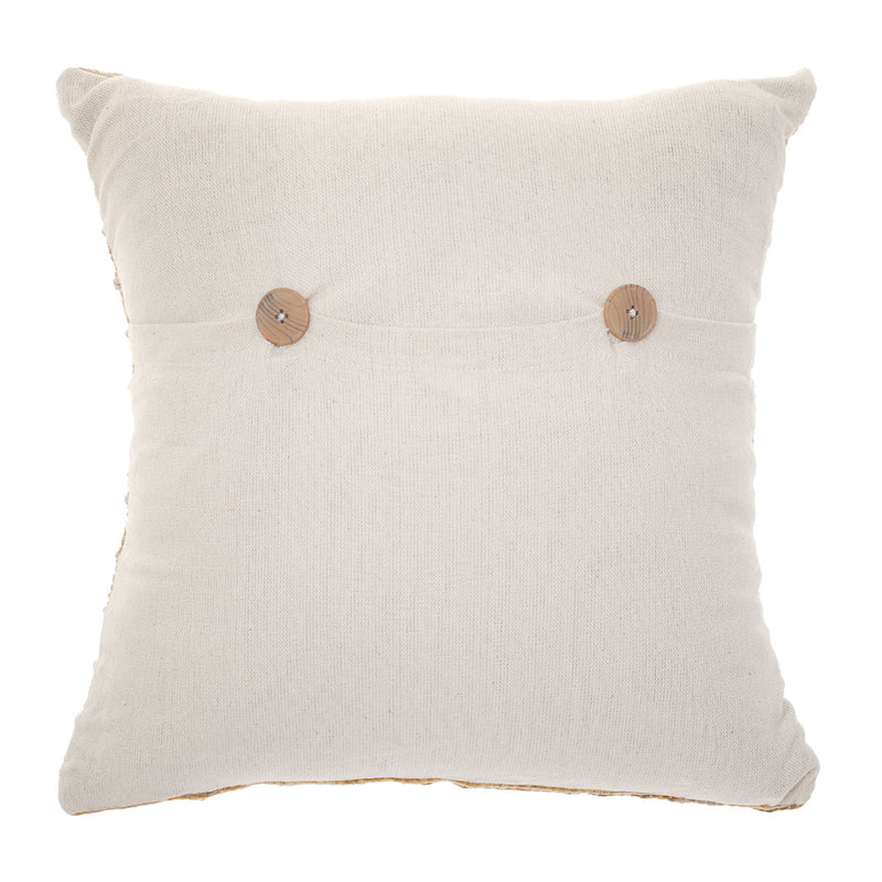 Soft Bark Cushion Cover 16x16" – Rustic Textured Decorative Pillow Cover - Habitt