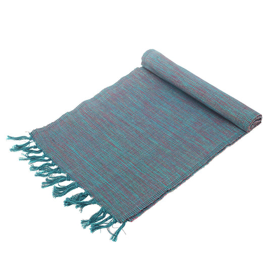 Green Textures Table Runner 14x45" – Woven Tassel Dining Table Runner - Habitt