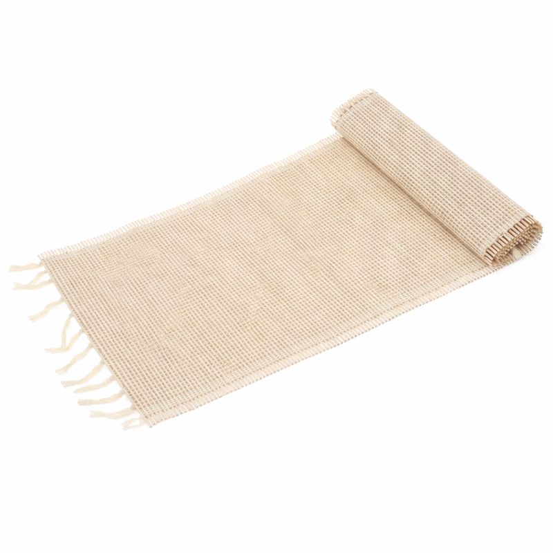 Neutral Drama Bamboo Runner 13x45" – Minimalist Natural Table Runner - Habitt
