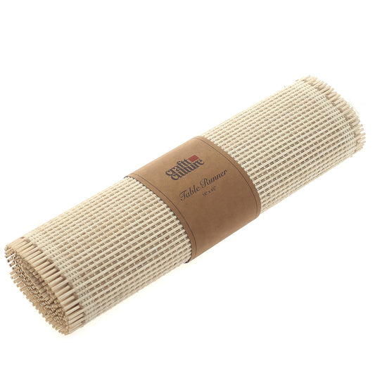 Neutral Drama Bamboo Runner 13x45" – Minimalist Natural Table Runner - Habitt