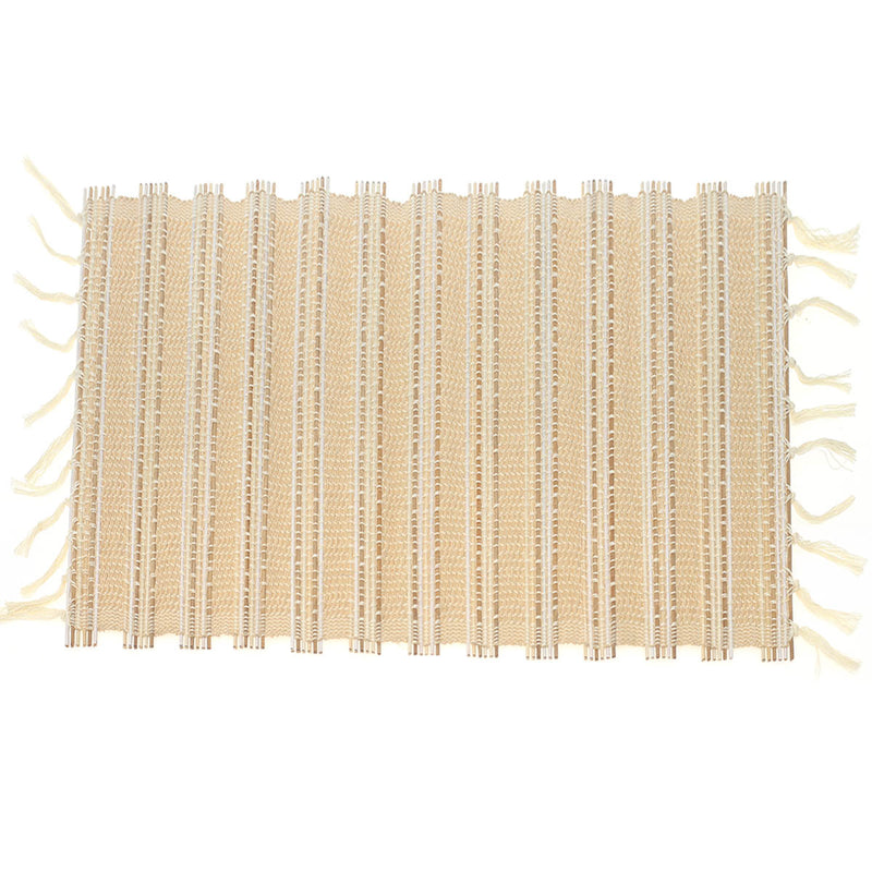 Neutral Weave Bamboo Mat 13x19" – Natural Textured Table & Placemat - Habitt