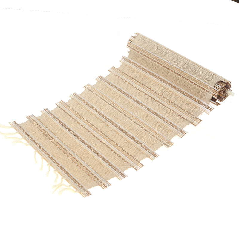 Neutral Weave Bamboo Mat 13x19" – Natural Textured Table & Placemat - Habitt