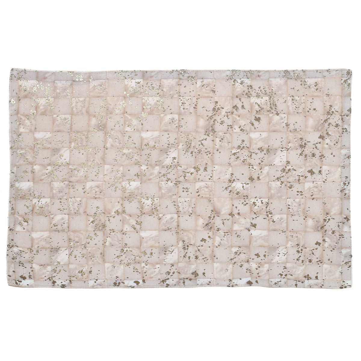 Beige, Brown & Gold Tile Textures Screen Print (Mother of Pearl) Floor Mat 13x19" – Decorative Entrance Mat - Habitt
