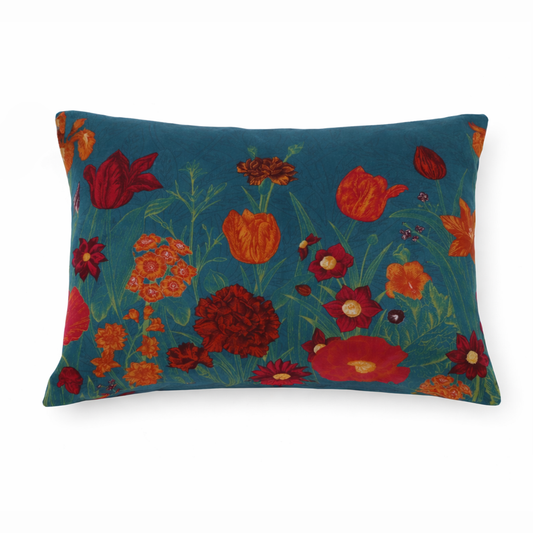 Emerald Garden Cushion Cover 20x20" – Vibrant Floral Decorative Throw Pillow - Habitt