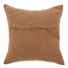 Jute Triangle Cushion Cover 18x18" – Natural Embroidered Decorative Throw Pillow - Habitt