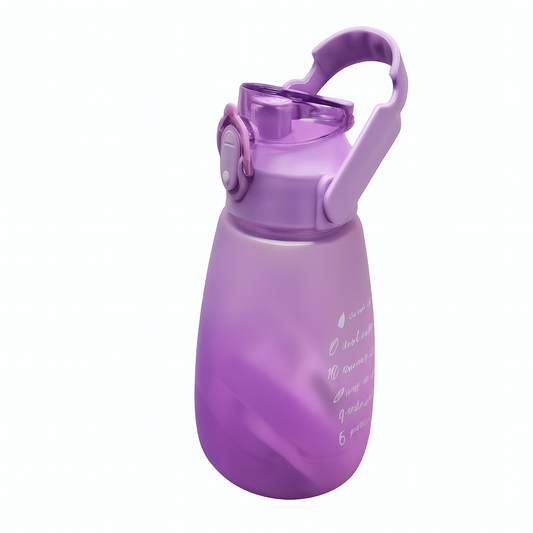 Small Gallon Big Belly Cup – Leak-Proof Motivational Water Bottle (Blue & Purple)