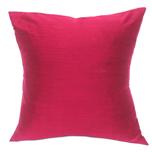 Pink Cotton Silk Cushion Cover 18x18 – Elegant Plain Decorative Throw Pillow for Sofa, Bed & Living Room