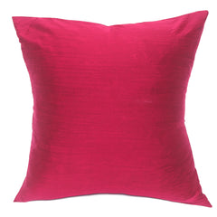 Pink Cotton Silk Cushion Cover 18x18 – Elegant Plain Decorative Throw Pillow for Sofa, Bed & Living Room