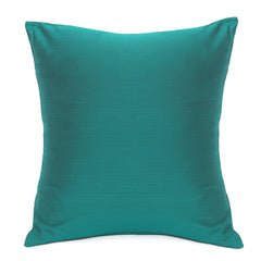 Green Cotton Silk Cushion Cover 18x18 – Elegant Plain Decorative Throw Pillow for Sofa, Bed & Living Room