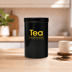 Kleeyo Black Tea Storage Jar with Lid – Multipurpose Container for Tea, Coffee, Sugar & Kitchen Spices