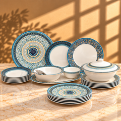 Dinner Set Blue Mosaic