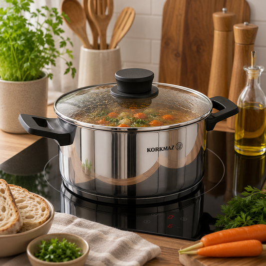 Pera Stainless Steel Casserole with Lid – Available in 24x12 cm & 24x16 cm (Deep Dish)