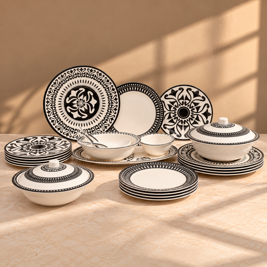 Dinner Set Monochrome Black