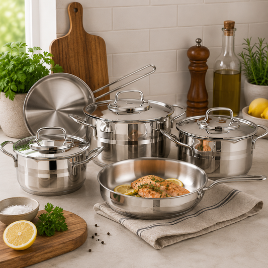 Astron 8-Piece Stainless Steel Cookware Set