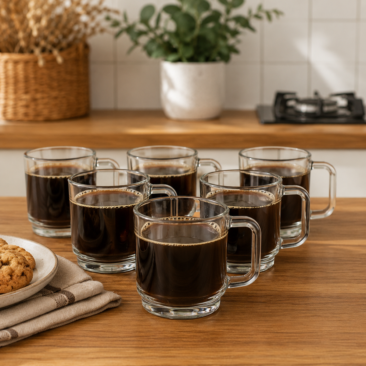 Smoke Glass Cup Set – 205 ml (6 pcs)