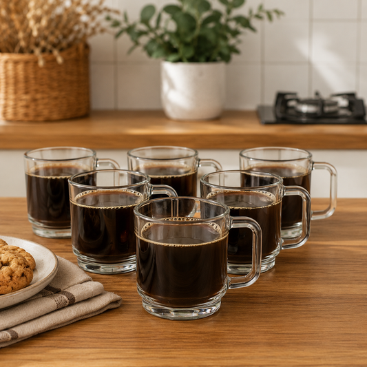 Smoke Glass Cup Set – 205 ml (6 pcs)