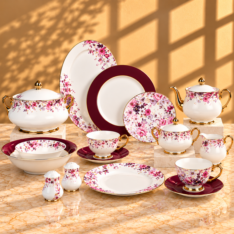 Elegant Dinner Set – 65 & 89 Pieces | Complete Dinnerware Set for Home & Entertaining