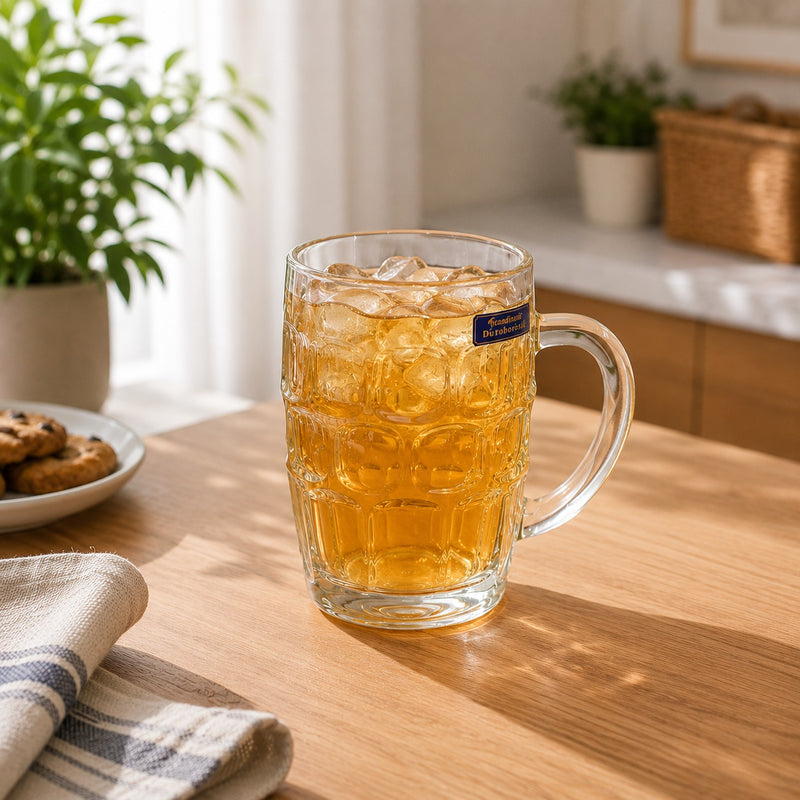 Textured Glass Mug with Handle