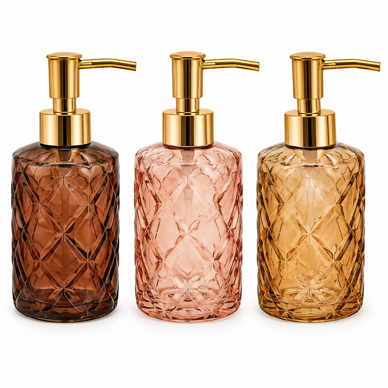 1pc Glass Diamond Soap Dispenser Mix Color |  Design Soap Bottle