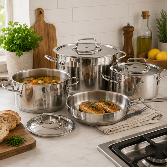 Astron 7-Piece Stainless Steel Cookware Set
