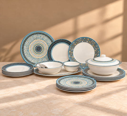 Dinner Set Blue Mosaic