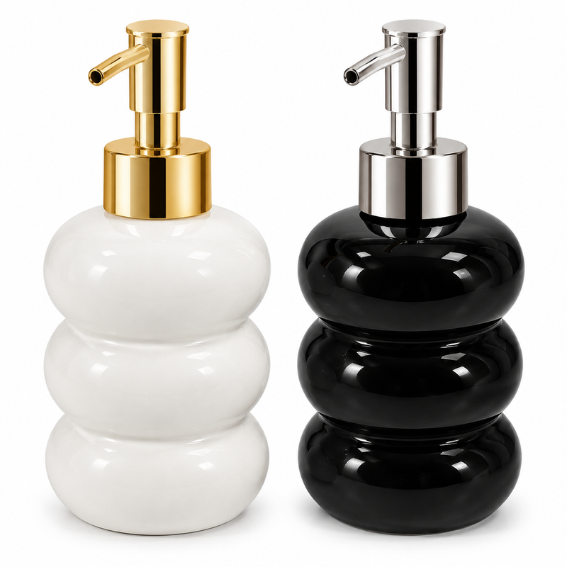 Twisted Soap Dispenser Black/White | Bathroom & Kitchen Dispenser