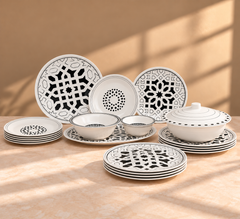 Dinner Set Geometric Black