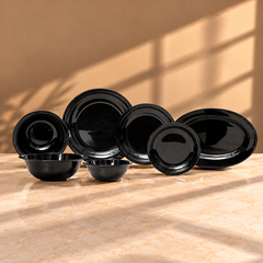 Black Melamine Dinner Set