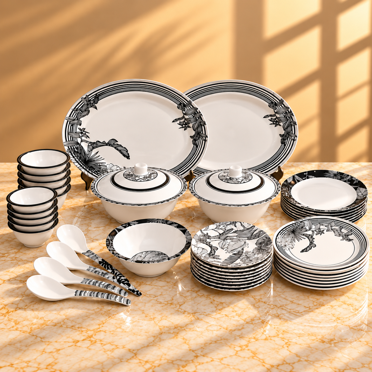8 Person 43 Pcs Black Forest Dinner Set