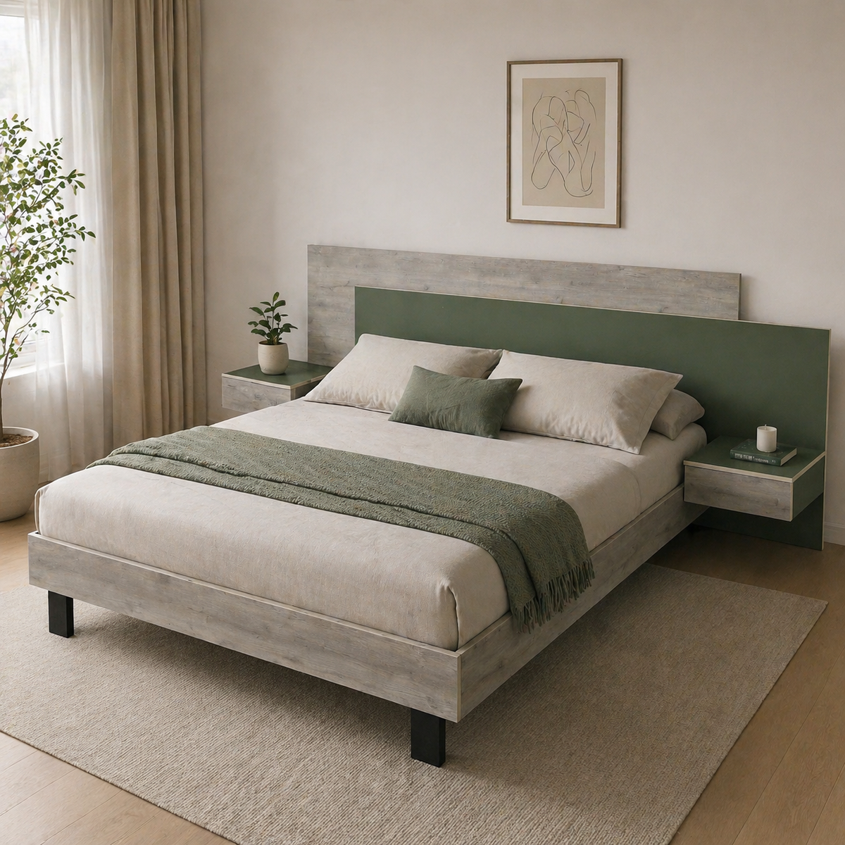 Hyphen Bed with 2 sides Table - Habitt