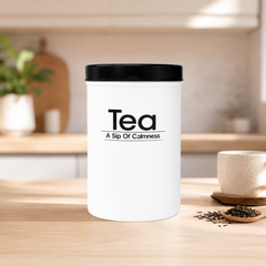 Kleeyo White Spice Jar with Black Lid – Multipurpose Storage Container for Spice, Coffee, Sugar & Tea