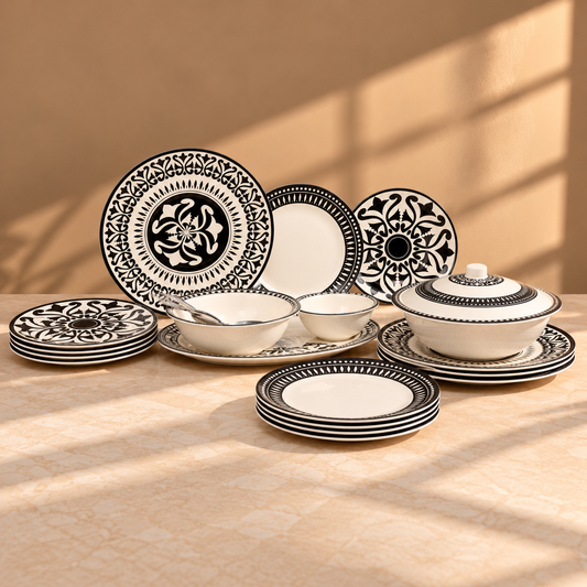 Dinner Set Monochrome Black