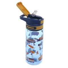 Kids’ Water Bottle with Straw – 600ml Flip‑Top Leak‑Proof Design (Pink, Black, Blue)