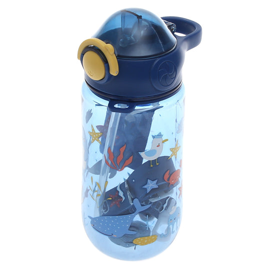 Kids’ Water Bottle with Straw – 500ml Flip‑Top Leak‑Proof Design (Dark Blue, Light Blue, Pink)