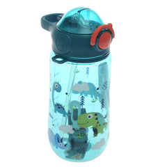 Kids’ Water Bottle with Straw – 500ml Flip‑Top Leak‑Proof Design (Dark Blue, Light Blue, Pink)