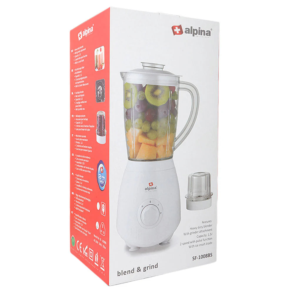Alpina Blender & Grinder 1.5L – Model SF-1008SB | Blend & Grind Multi-Purpose Blender - Habitt