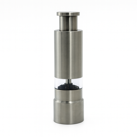 Stainless Steel Pepper & Salt Grinder – Adjustable Ceramic Mill with Transparent Window