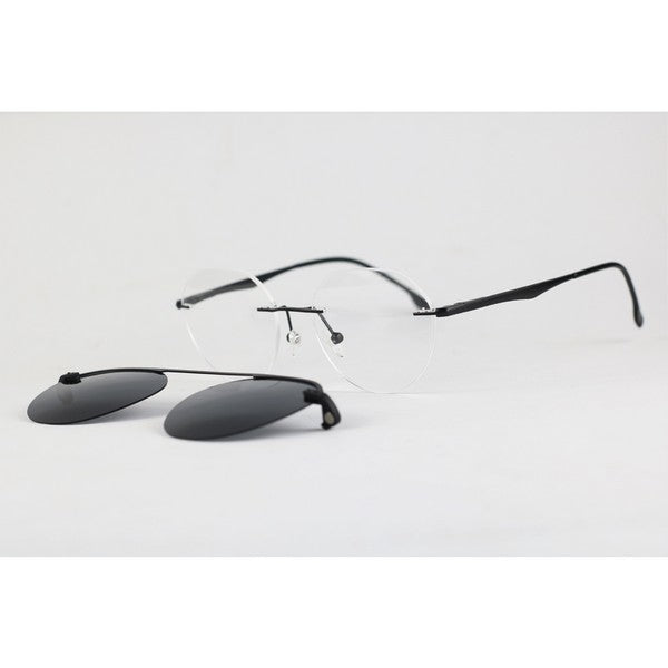 Silhouette 3061 Black Metal - Rimless Attachment Polarized Dual sunglasses Eyewear